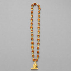 Modern gold Plated Rudraksha Mala With Shiv Ling Pendant