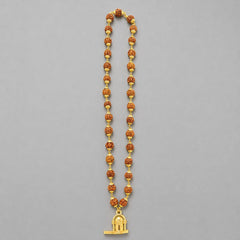 Gold Plated Rudraksha Mala With Shiv Ling Pendant