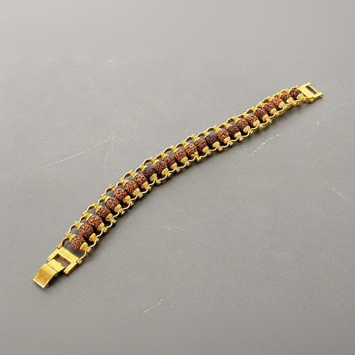 Gold Plated Modern Rudraksha Bracelet