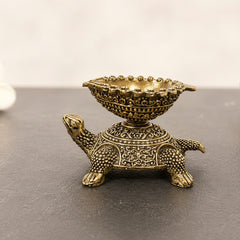 Turtle Diya Brass