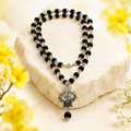 Silver Plated Karungali Mala with Trishul Pendant