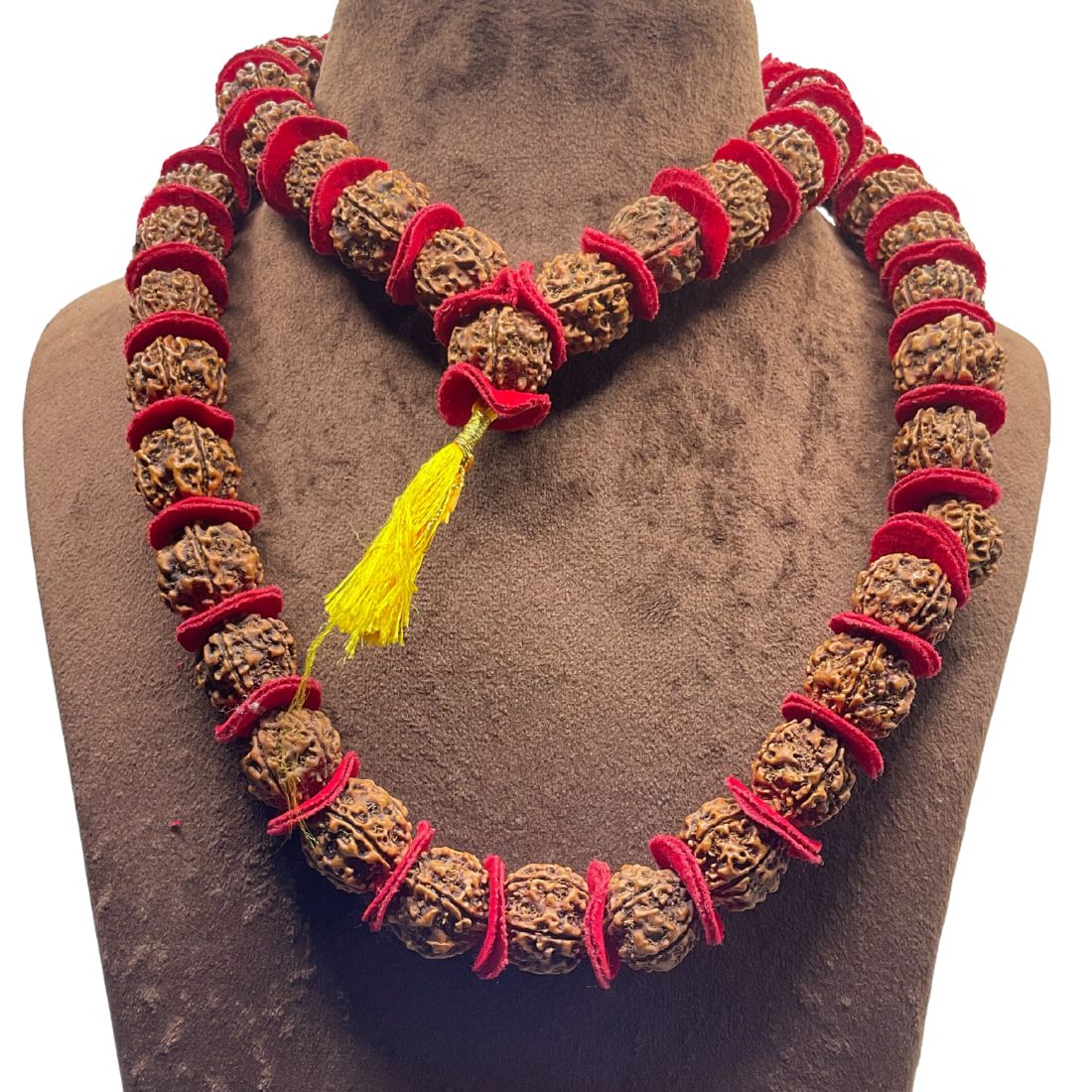 Panchmukhi Natural 5 Mukhi Rudraksha Mala with Red