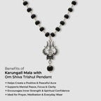 Karungali mala with shiva trisul pendant