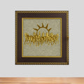 7 Horses on Raw Pyrite Frame