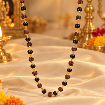Gold-Plated Rudraksha Karungali Mala